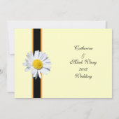 trouw acceptatiekaart, witte madeliefjesbloem kaart (Achterkant)