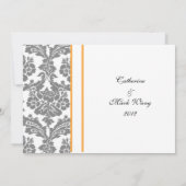 trouw acceptatiekaart, zwarte damast kaart (Achterkant)