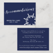 Trouw accommodatiekaarten in marine blauw informatiekaartje (Voorkant / Achterkant)