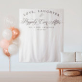 Trouw Achtergrond Banner met Liefde en Lach Wandkleed
