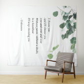 Trouw achtergrondtapijt aquarel eucalyptus wandkleed (In Situ (horizontaal))