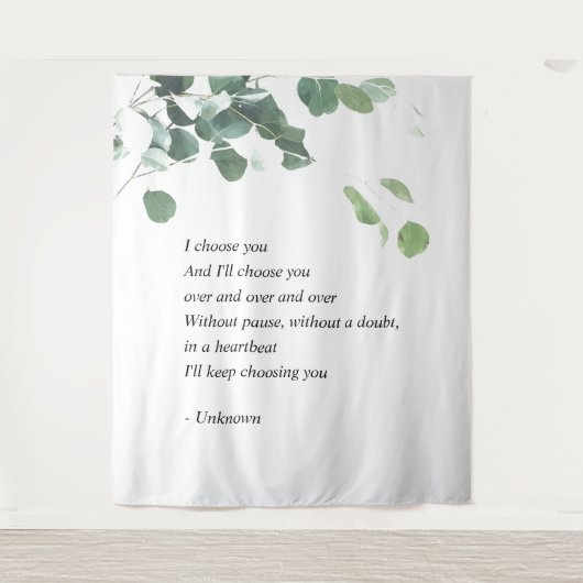 Trouw achtergrondtapijt aquarel eucalyptus wandkleed (Voorkant)