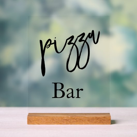 Trouw-acryl bord pizza bar (Neutraal)