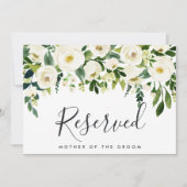 Trouw 'Alabaster Bloemen' gereserveerd bord Kaart (Voorkant)