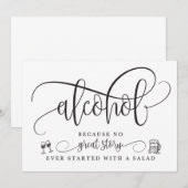 Trouw Alcohol Bar Bord Kaart (Voorkant / Achterkant)