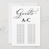 Trouw Alfabetische Gaststoelen Elegant Kaart (Voorkant)