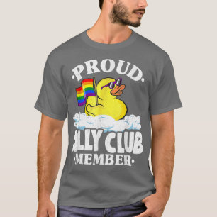 Trouw Ally Club Lid Rubber Eend Regenboog Gay Les T-shirt