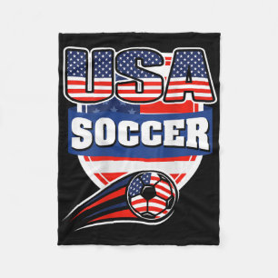 Trouw Amerika Voetbalfans T-shirt - Usa Vlag Voetb Fleece Deken