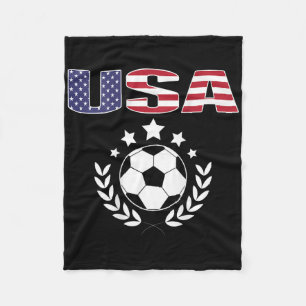 Trouw Amerika Voetbalfans T-shirt - Usa Vlag Voetb Fleece Deken