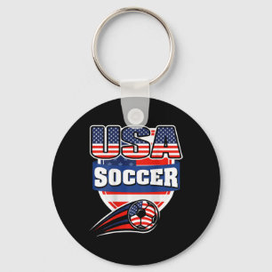 Trouw Amerika Voetbalfans T-shirt - Usa Vlag Voetb Sleutelhanger