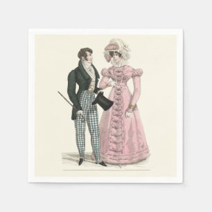 Trouw Antiek Huwelijk 1823 Man Vrouw Mode Servet
