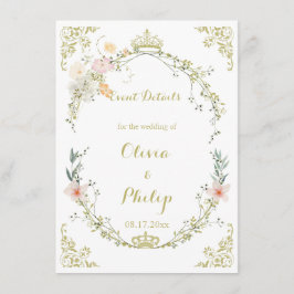 Trouw Antieke Bloemornament Klassieker Informatiekaartje