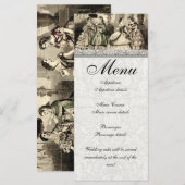 Trouw Antieke Bruid Vintage Menu (Voorkant / Achterkant)
