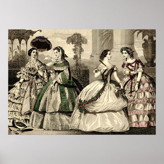 Trouw Antieke Bruid Vintage Poster (Voorkant)