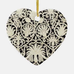 Trouw Antieke Kant Linnen Wit Klassiek Mooi Keramisch Ornament