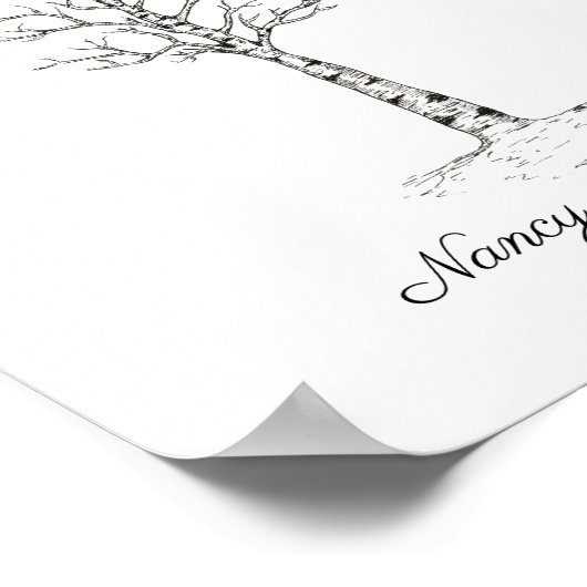 Trouw Aspen Vingerafdruk Boom Poster (Hoek)