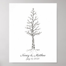Trouw Aspen Vingerafdruk Boom Poster