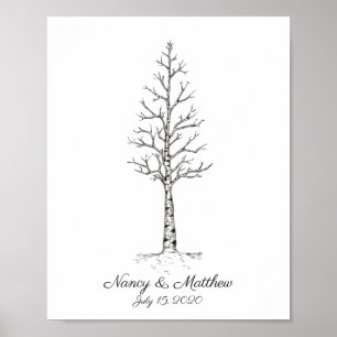 Trouw Aspen Vingerafdruk Boom Poster