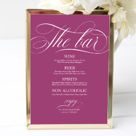 Trouw Bar Menu Bord Chic Roze Cassis Poster