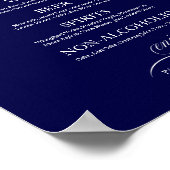 Trouw Bar Menu Bord Chic Zwart en Wit Poster (Hoek)
