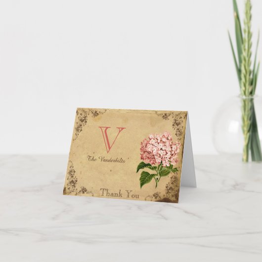 Trouw Bedankt met Oude Hydrangea Stijl (Voorkant)