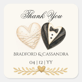 Trouw behandel gunst Favor Bedankt bruid bruidegom Vierkante Sticker