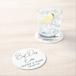 Trouw Beste Dag Ooit Modern Eerlijk Ronde Kartonnen Onderzetter