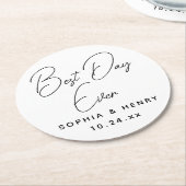 Trouw Beste Dag Ooit Modern Eerlijk Ronde Kartonnen Onderzetter (Gebogen)