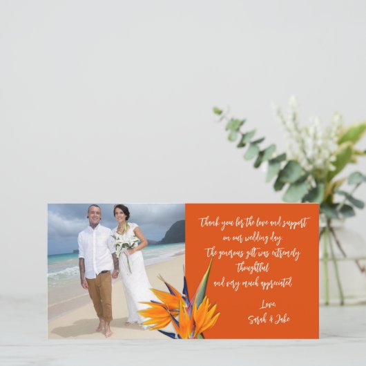 Trouw Bird of Paradise Budget Foto Dankkaarten Bedankkaart (Staand voorkant)