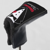 Trouw Black Tie Smoking, Rode Roos, Aanpasbaar Golfheadcover (3/4 voorkant)