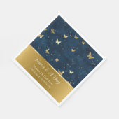 Trouw Blauwe Goud Vlinders  Servet (Hoek)