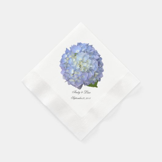 Trouw Blauwe Hydrangea Maatwerk Servetten (Hoek)
