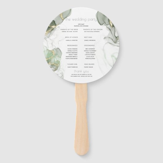 Trouw | Bleekroze Bloemen Zilveren Salieblaadjes H Handwaaier (Achterkant)