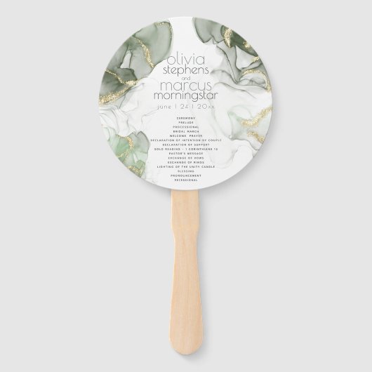 Trouw | Bleekroze Bloemen Zilveren Salieblaadjes H Handwaaier (Voorkant)