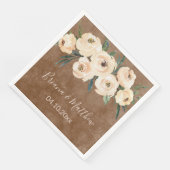Trouw Bloem Beige Bruin Servet (Hoek)