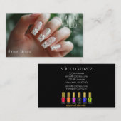 Trouw bloem nagelkunst manicure loyaliteit  visitekaartje (Voorkant / Achterkant)