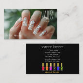 Trouw bloem nagelkunst manicure loyaliteit visitekaartje (Voorkant / Achterkant)