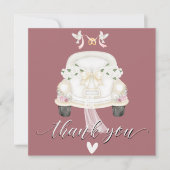 trouw bloem roze auto bedankkaart (Voorkant)