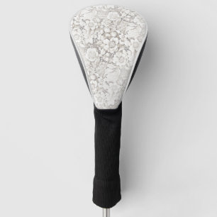Trouw bloem wit kant vintage look golfheadcover