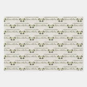 Trouw bloemige inpakpapier platte vel set van 3 (Voorkant 3)