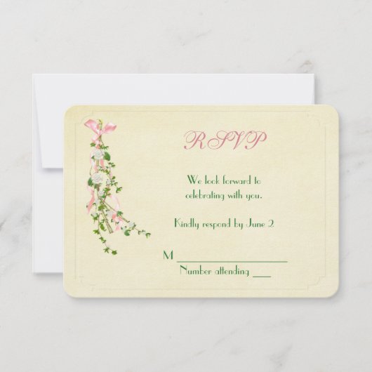 Trouw Bloemige Tak RSVP Kaart (Voorkant)