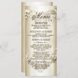 Trouw Bloemrijk Gouden Sierlijk Hart Frame Feest Menu