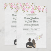 Trouw bloemstuk uitnodiging Bruid/Bruidegom (Voorkant / Achterkant)