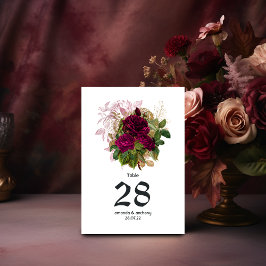 Trouw Blozend Burgundy Goud Shabby Kaart