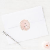 Trouw Blozend Roze Aquarel Gem Couples Ronde Sticker (Envelop)