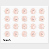 Trouw Blozend Roze Aquarel Gem Couples Ronde Sticker (Vel)