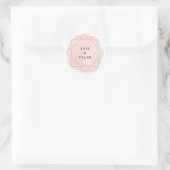Trouw Blozend Roze Aquarel Gem Couples Ronde Sticker (Tas)