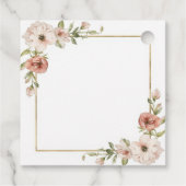 Trouw Blozende Bloemen Frame Beginletters Bedankjes Labels (Achterkant)