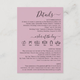 Trouw Blush Roze Details Informatiekaartje