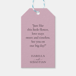 Trouw Blush Roze Lavendel Aanraking Cadeaulabel